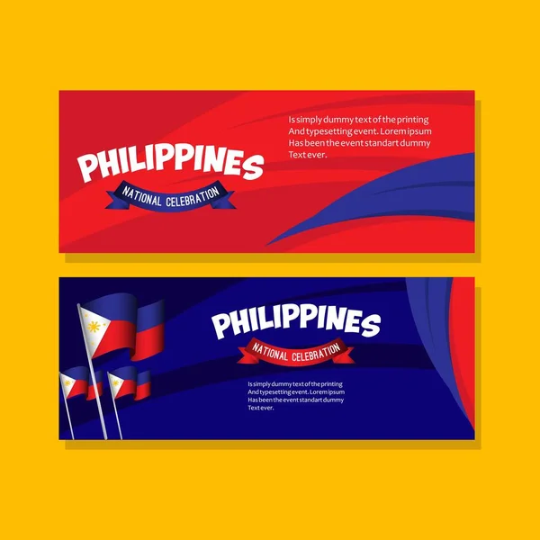 フィリピン 国民お祝いポスターベクトルテンプレートデザインイラスト — ストックベクタ