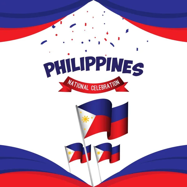Filipiny National Celebration plakat wektor szablon projekt ilustracja — Wektor stockowy