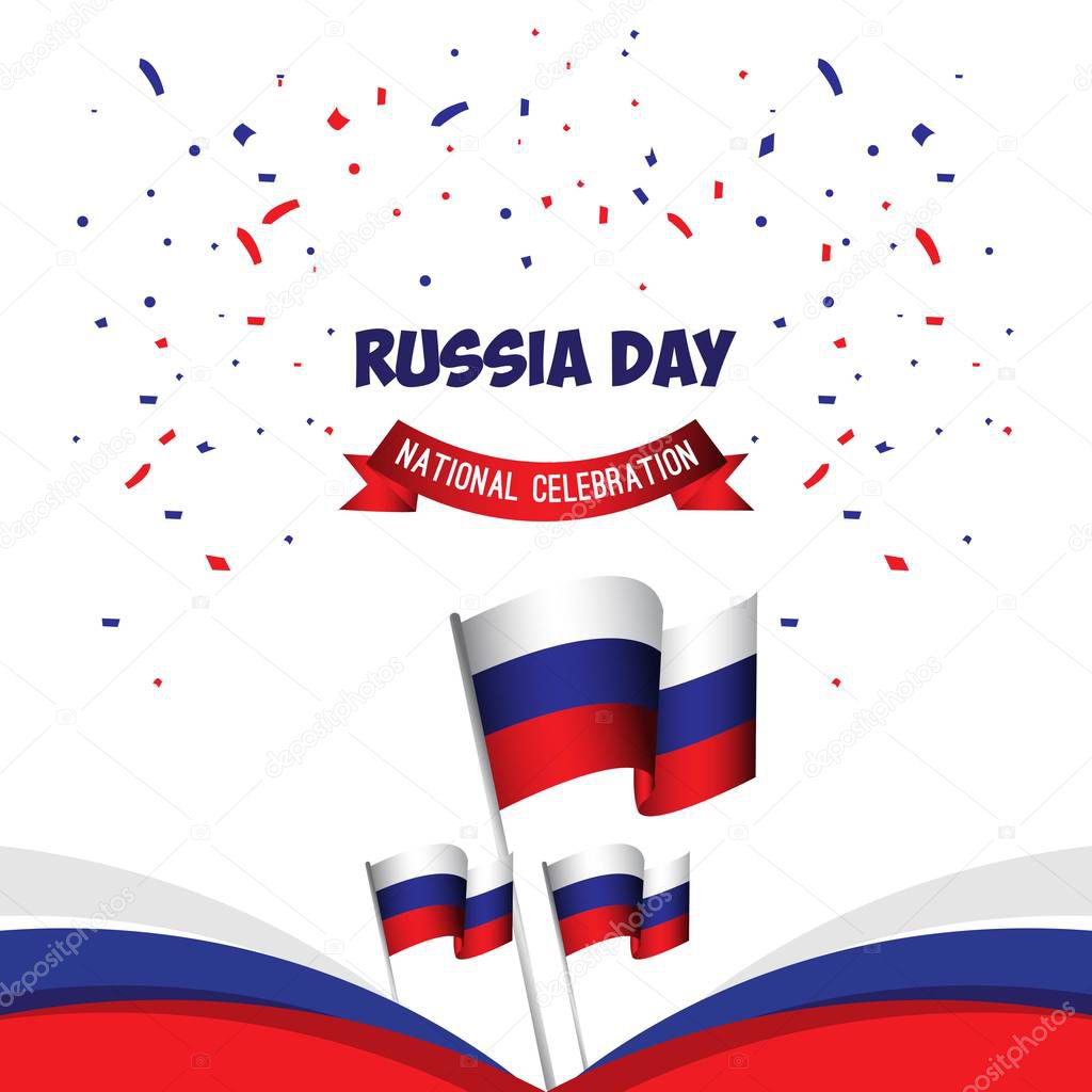 Russia Day National Celebration Poster Vector Template Design Illustration