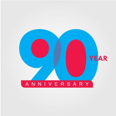 90 Yıl Yıldönümü Vektör Şablonu Çizimi