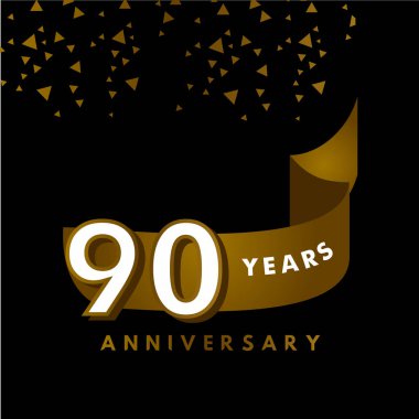 90 Yıl Yıldönümü Vektör Şablonu Çizimi