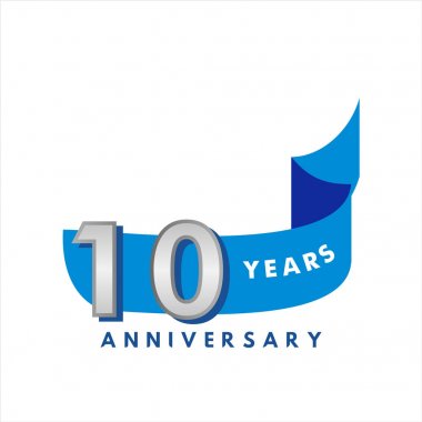 10. Yıldönümü Vektör Şablonu Tasarım Çizimi