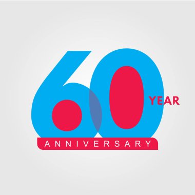 60 Yıl Yıldönümü Vektör Şablonu Tasarım İllüstrasyonu