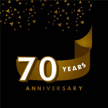 70 Yıl Yıldönümü Vektör Şablonu Tasarım Çizimi