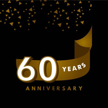 60 Yıl Yıldönümü Vektör Şablonu Tasarım İllüstrasyonu