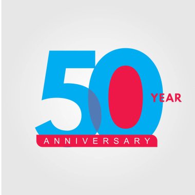 50 Yıl Yıldönümü Vektör Şablonu Tasarım İllüstrasyonu