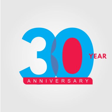 30 Yıl Yıldönümü Vektör Şablon Tasarımı Çizimi