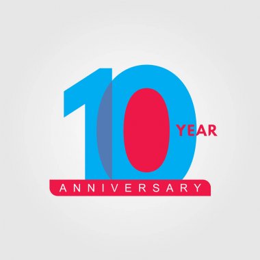 10. Yıldönümü Vektör Şablonu Tasarım Çizimi