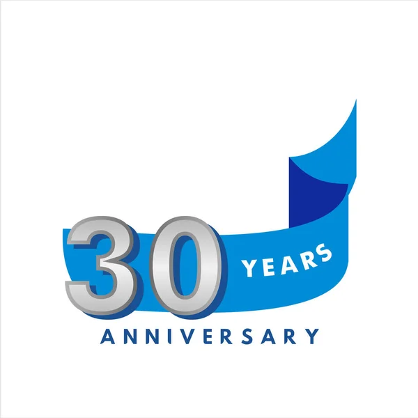 30 Year Anniversary Vector Template Design Illustration — Stock Vector