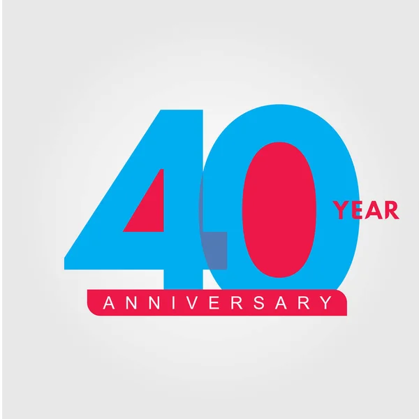 40 주년 Vector Template Design Illustration — 스톡 벡터