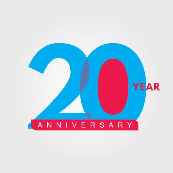 20 Anos Anniversary Vector Template Design Ilustração —  Vetores de Stock