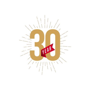 30 Yıl Yıldönümü Vektör Şablon Tasarımı Çizimi