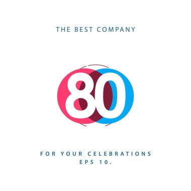 Seksen Yıl Yıldönümü Vektör Şablonu Tasarım Çizimi