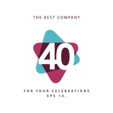 40 Yıl Yıldönümü Vektör Şablon Tasarımı Çizimi