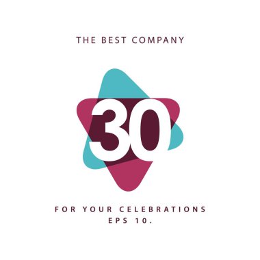 30 Yıl Yıldönümü Vektör Şablon Tasarımı Çizimi