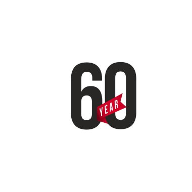 60 Yıl Yıldönümü Vektör Şablonu Tasarım İllüstrasyonu