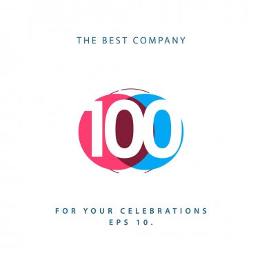 100 Yıl Yıldönümü Vektör Şablonu Tasarımı Çizimi