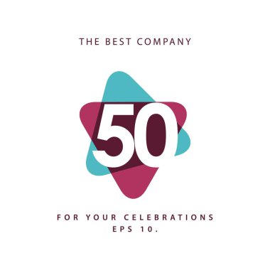 50 Yıl Yıldönümü Vektör Şablonu Tasarım İllüstrasyonu