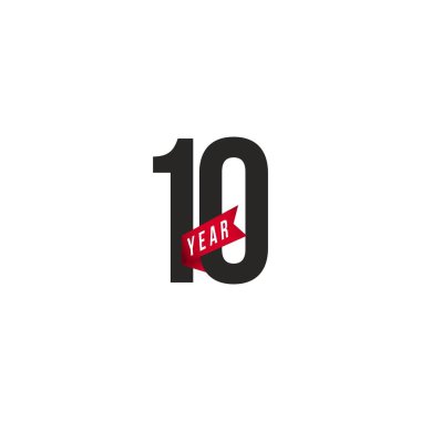 10. Yıldönümü Vektör Şablonu Tasarım Çizimi