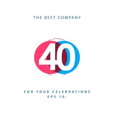 40 Yıl Yıldönümü Vektör Şablon Tasarımı Çizimi