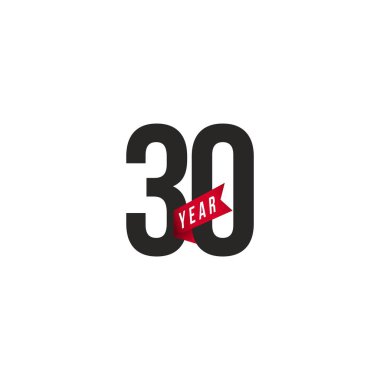 30 Yıl Yıldönümü Vektör Şablon Tasarımı Çizimi