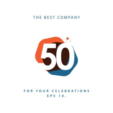 50 Yıl Yıldönümü Vektör Şablonu Tasarım İllüstrasyonu