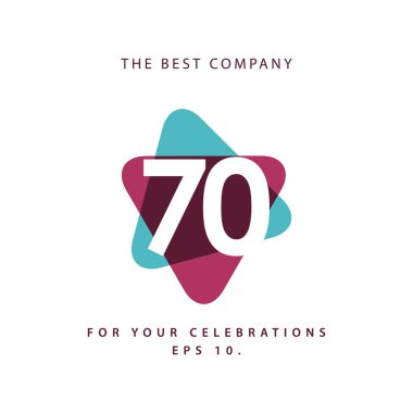 70 Yıl Yıldönümü Vektör Şablonu Tasarım Çizimi