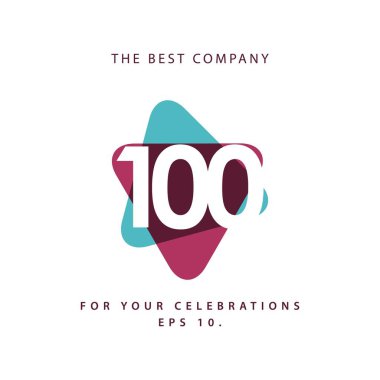 100 Yıl Yıldönümü Vektör Şablonu Tasarımı Çizimi