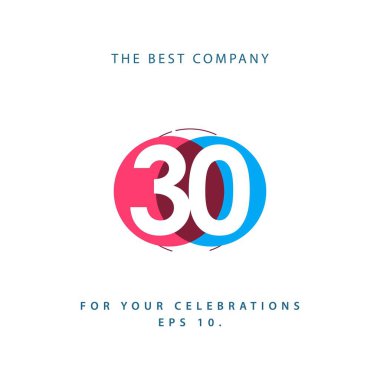 30 Yıl Yıldönümü Vektör Şablon Tasarımı Çizimi