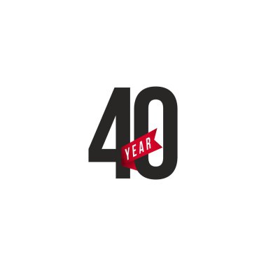 40 Yıl Yıldönümü Vektör Şablon Tasarımı Çizimi
