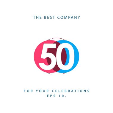 50 Yıl Yıldönümü Vektör Şablonu Tasarım İllüstrasyonu