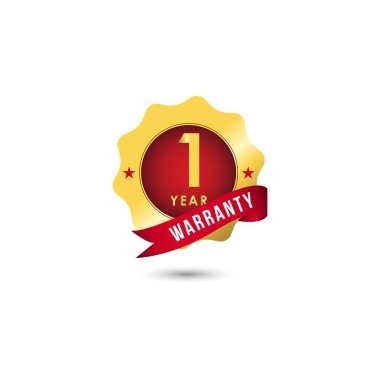 1 Yıl Garanti Vektör Şablon tasarım İllüstrasyon