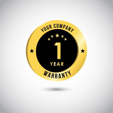 1 Yıl Garanti Vektör Şablon tasarım İllüstrasyon