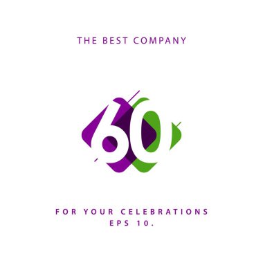 60 Yıl Yıldönümü Vektör Şablonu Tasarım İllüstrasyonu