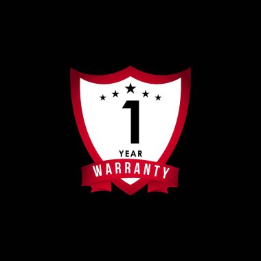 1 Yıl Garanti Vektör Şablon tasarım İllüstrasyon