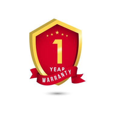 1 Yıl Garanti Vektör Şablon tasarım İllüstrasyon