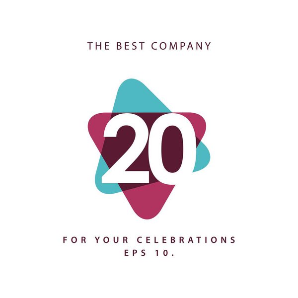 Иллюстрация векторного дизайна к 20-летнему юбилею