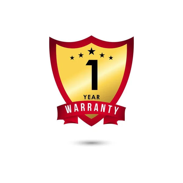 1 Year Warranty Vector Template Design Illustration — Stock Vector