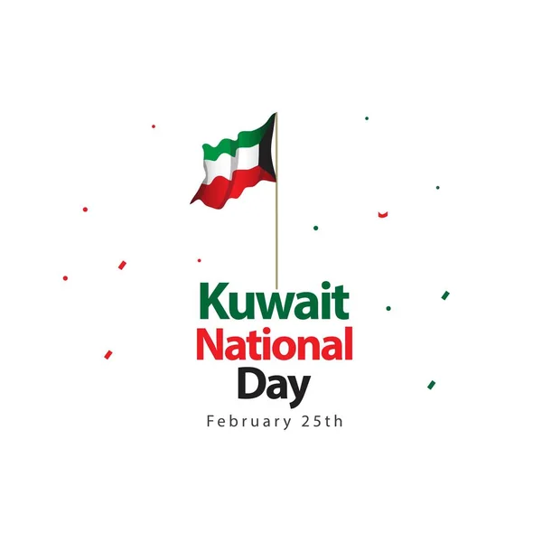 Kuwait National Day Vector Template Design Ilustração — Vetor de Stock