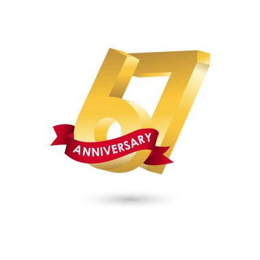 67 Yıl Yıldönümü Vektör Şablon Tasarımı Çizimi