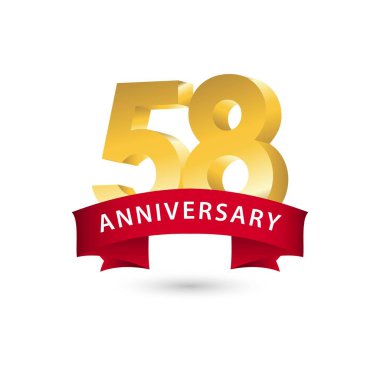 58 Yıl Yıldönümü Vektör Şablonu Çizimi