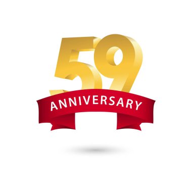 59 Yıl Yıldönümü Vektör Şablonu Çizimi