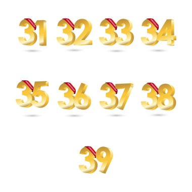 Yıl Yıldönümü Vektör Şablonu Tasarım İllüstrasyonunu Ayarla