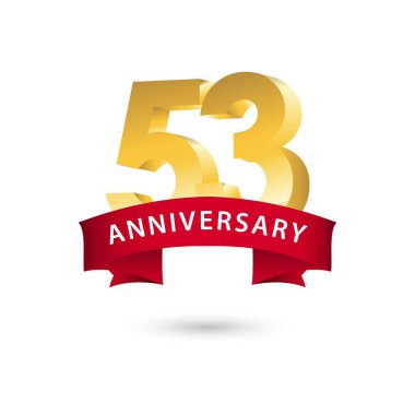 53 Yıl Yıldönümü Vektör Şablon Tasarımı Çizimi