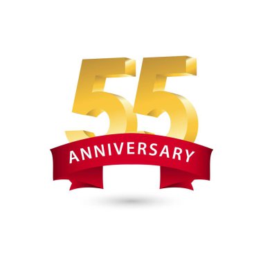 55 Yıl Yıldönümü Vektör Şablon Tasarımı Çizimi