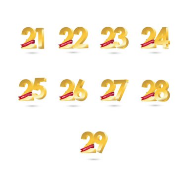 Yıl Yıldönümü Vektör Şablonu Tasarım İllüstrasyonunu Ayarla