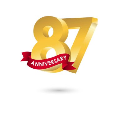 87 Yıl Yıldönümü Vektör Şablonu Tasarım İllüstrasyonu