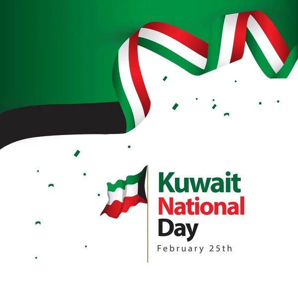 Kuwait National Day Vector Template Design Ilustração — Vetor de Stock