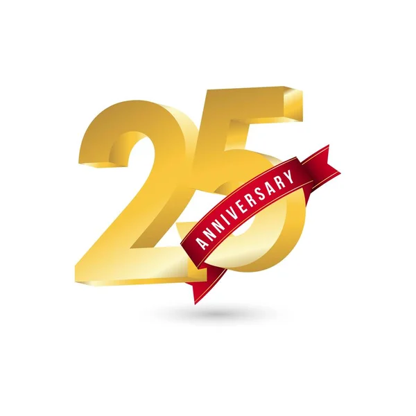 25 jaar Vectorsjabloon Ontwerp Illustratie — Stockvector