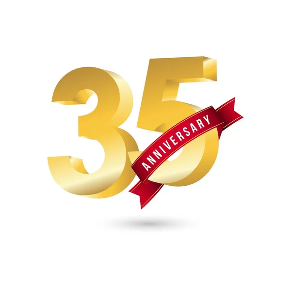 35 Jahre Jubiläum Vector Template Design Illustration — Stockvektor